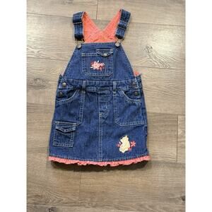 Vintage Classic Winnie The Pooh Girl’s Denim Overall Dress Size 3t Y2K